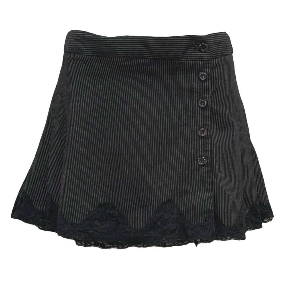 Y2K Zinc Black Pinstripe Mini Skirt